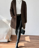 Open Front Long Sleeve Winter Coat