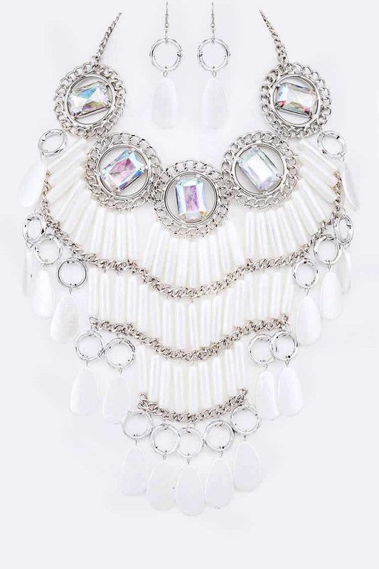 Crystal Statement Head Turner Necklace Set