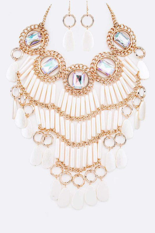 Crystal Statement Head Turner Necklace Set - Body By J'ne