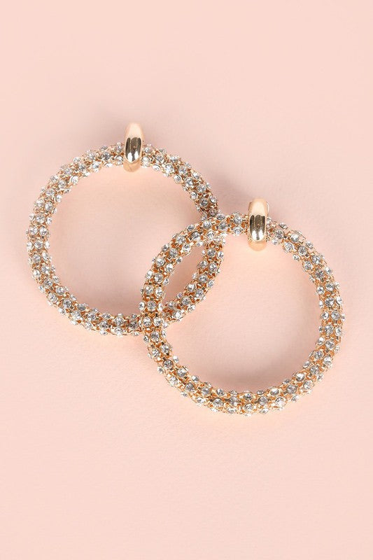 BOLD RHINESTONE HOOP EARRINGS - Body By J'ne