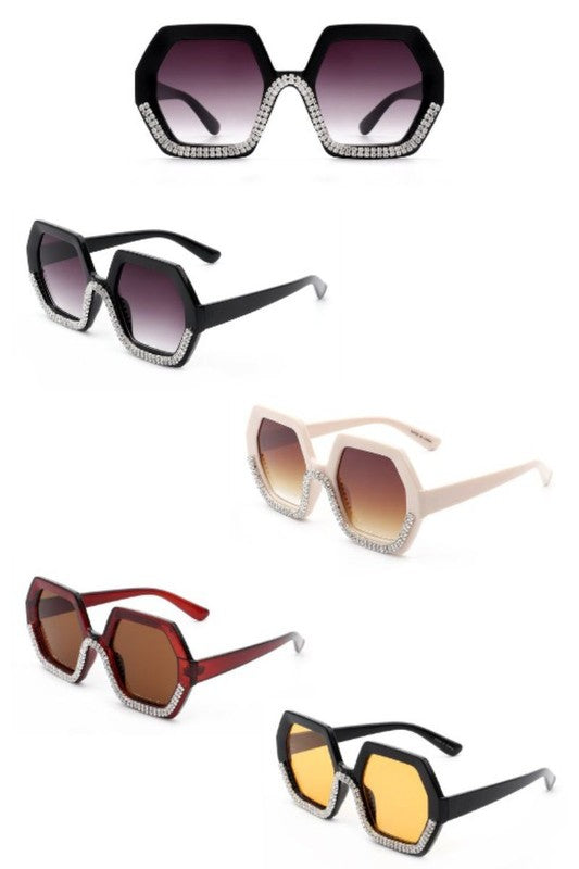 Oversize Rhinestone Fashion Sunglasses