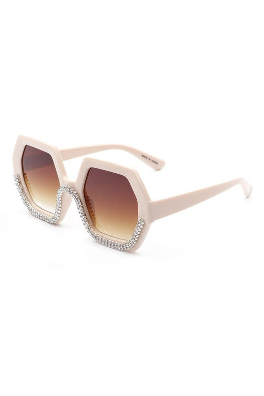 Oversize Rhinestone Fashion Sunglasses