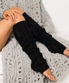 Cable Knit Long Tie Leg Warmer