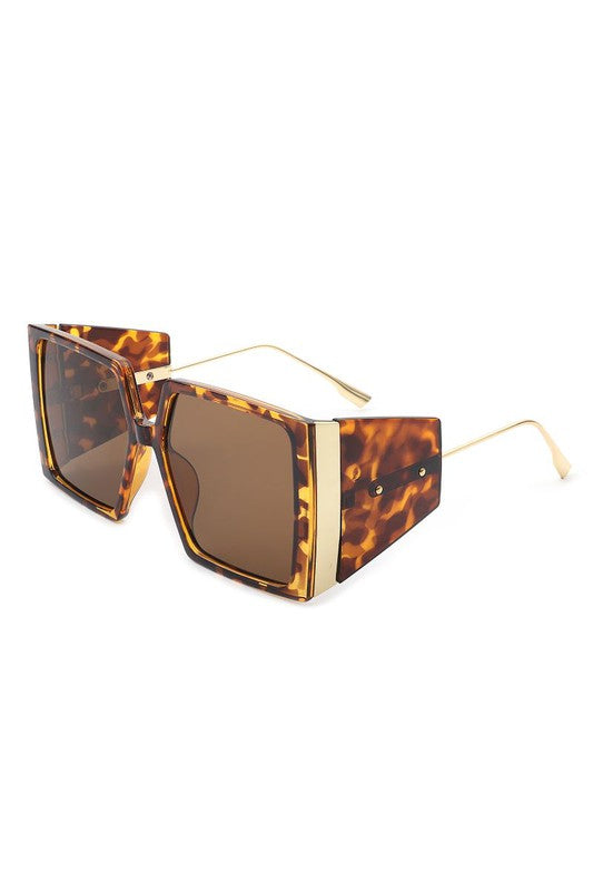 Square Oversize Flat Top Fashion Sunglasses