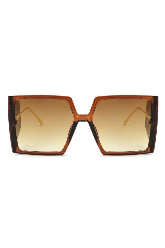 Square Oversize Flat Top Fashion Sunglasses