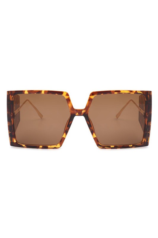 Square Oversize Flat Top Fashion Sunglasses