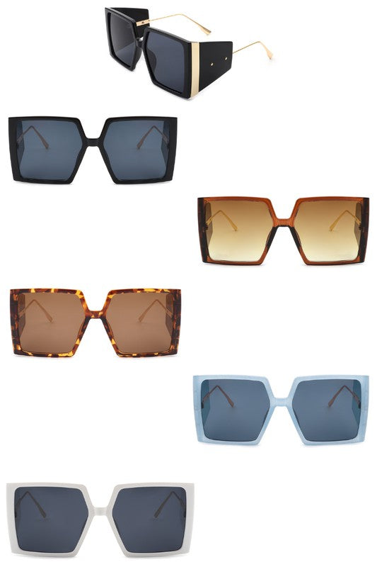 Square Oversize Flat Top Fashion Sunglasses