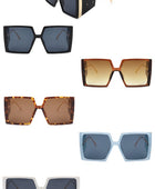 Square Oversize Flat Top Fashion Sunglasses