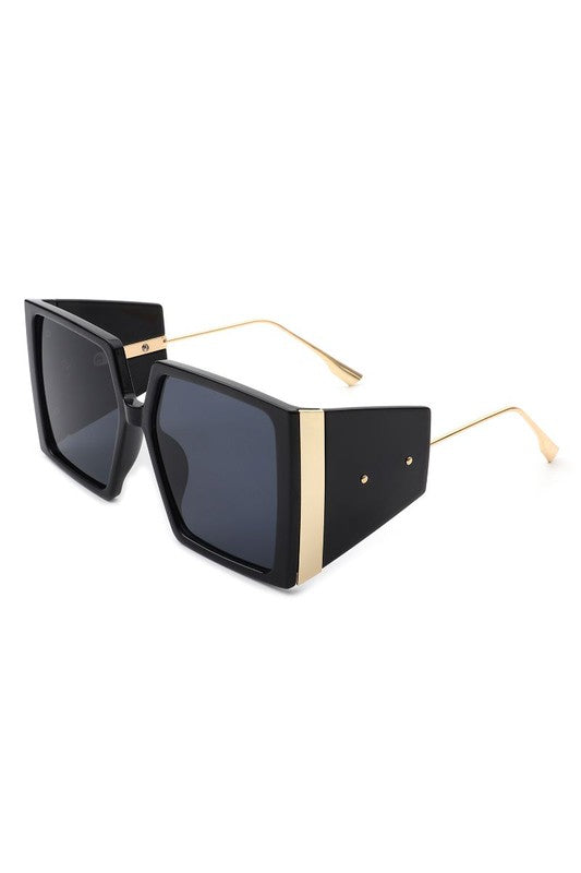 Square Oversize Flat Top Fashion Sunglasses