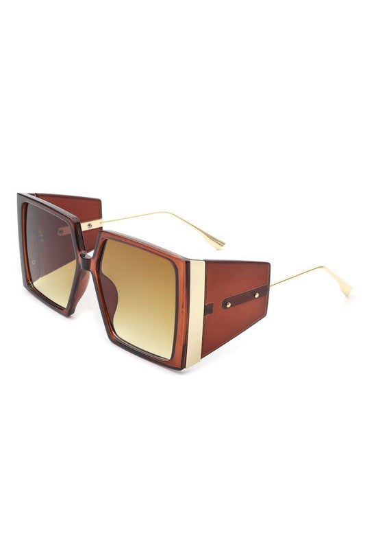 Square Oversize Flat Top Fashion Sunglasses