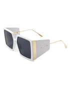 Square Oversize Flat Top Fashion Sunglasses