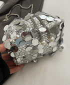 Drawstring Sequin Crossbody Bag