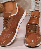 Lace-Up PU Leather Sneakers - Body By J'ne