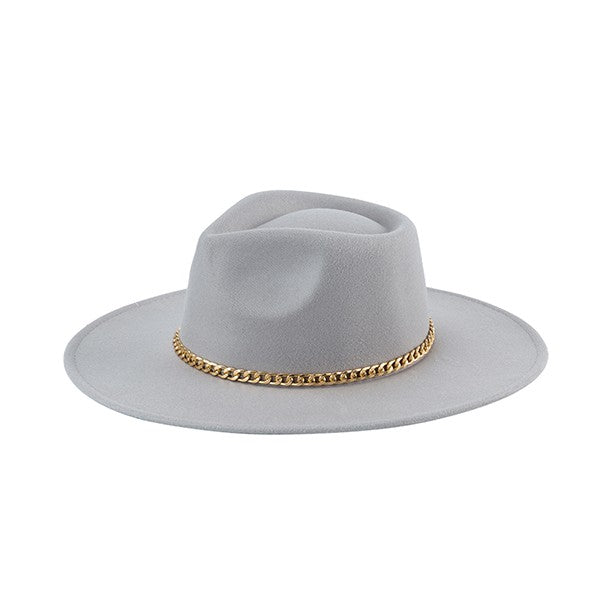 CHAIN BELT FEDORA HAT