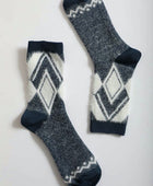 Faux Mohair Diamond Pattern Socks