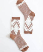 Faux Mohair Diamond Pattern Socks