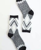 Faux Mohair Diamond Pattern Socks