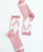 Faux Mohair Diamond Pattern Socks