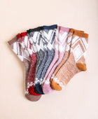 Faux Mohair Diamond Pattern Socks