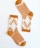 Faux Mohair Diamond Pattern Socks