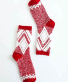 Faux Mohair Diamond Pattern Socks