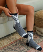 Faux Mohair Diamond Pattern Socks