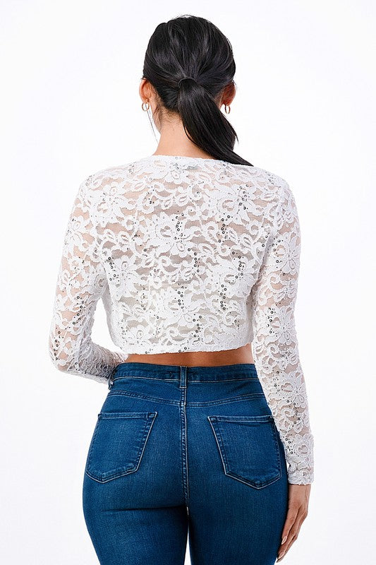 long sleeve lace bolero - Body By J'ne
