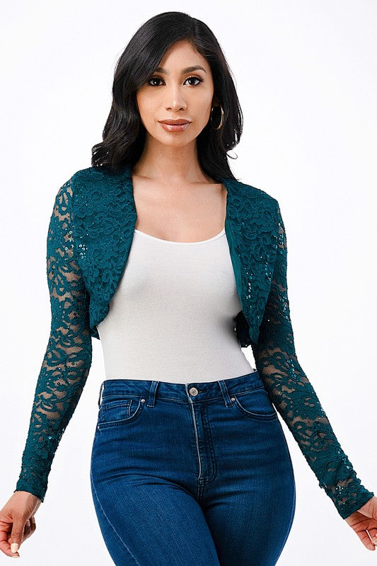 long sleeve lace bolero - Body By J'ne