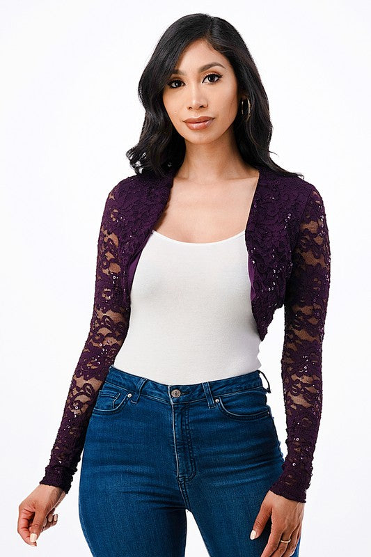 long sleeve lace bolero - Body By J'ne