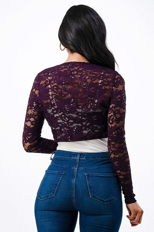 long sleeve lace bolero - Body By J'ne