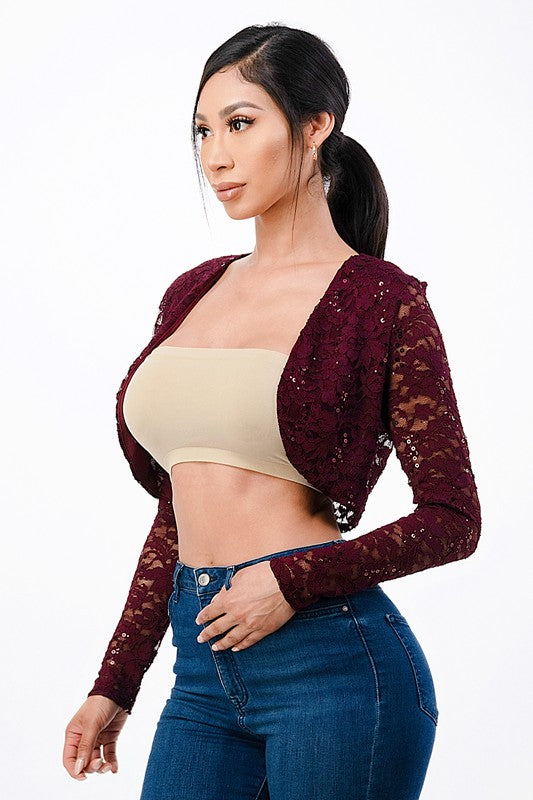 long sleeve lace bolero - Body By J'ne