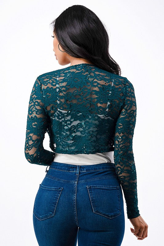 long sleeve lace bolero - Body By J'ne