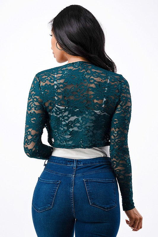 long sleeve lace bolero