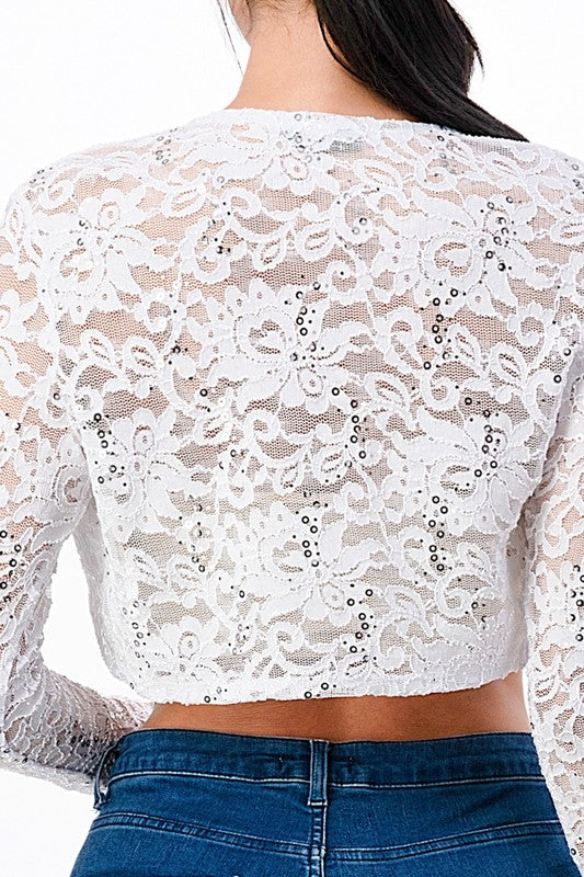 long sleeve lace bolero - Body By J'ne