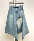 Doing The Most Hollow-Slit Denim Skirt - Body By J'ne