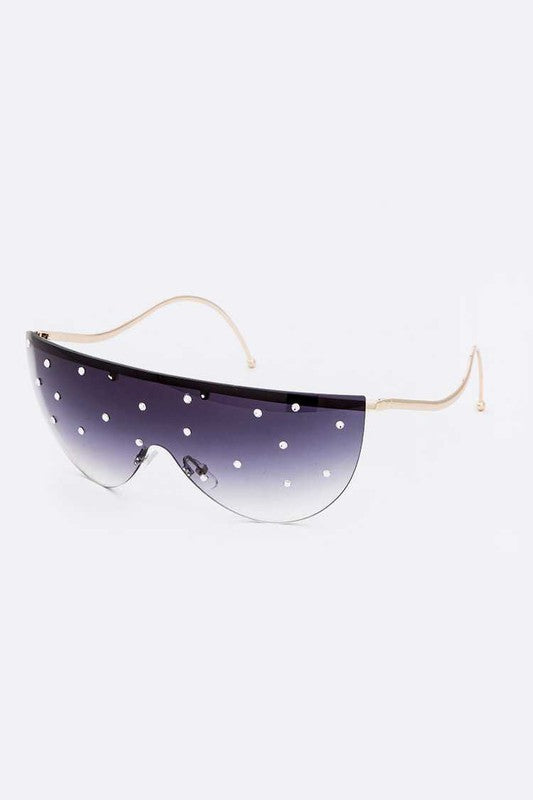 Crystal Pave Iconic Oversize Sunglassses - Body By J'ne