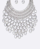 Crystal Bib Head Turner Statement Necklace Set