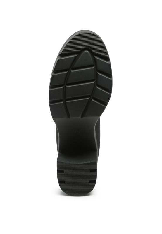 Zinnia Knitted Block Heeled Boots - Body By J'ne