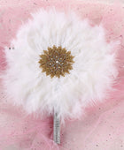 African Wedding And Bridesmaid Round Feather Fan