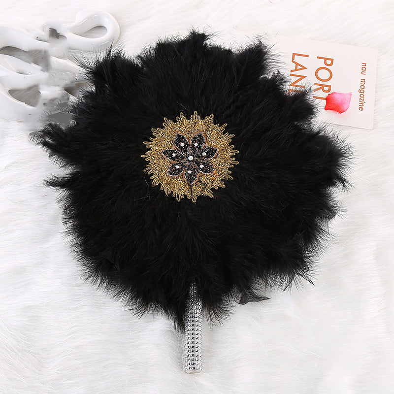 African Wedding And Bridesmaid Round Feather Fan - Body By J'ne