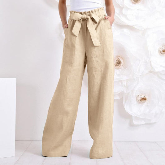 Vintage Elastic Waist Long Trousers - Body By J'ne