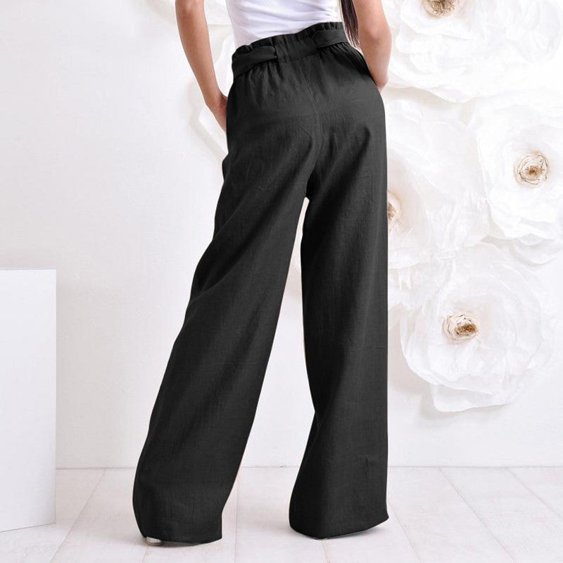 Vintage Elastic Waist Long Trousers - Body By J'ne