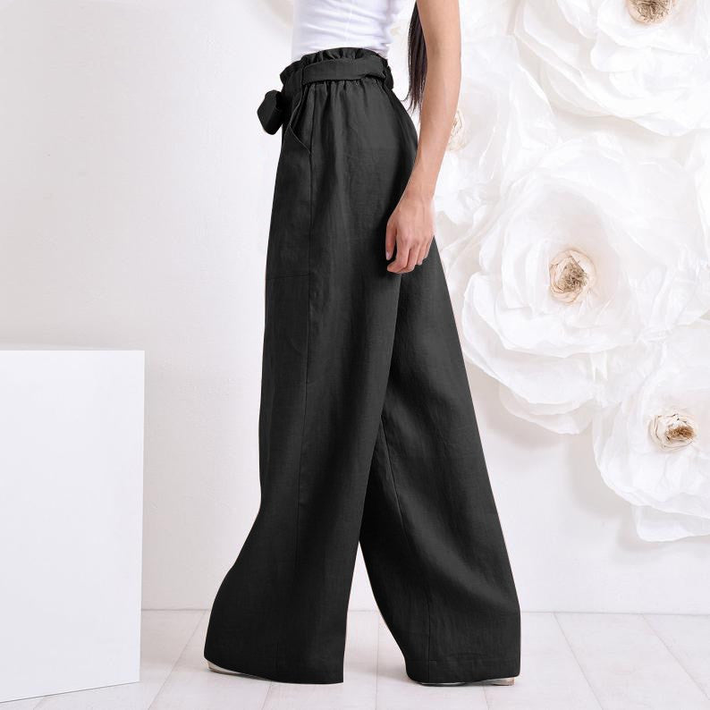 Vintage Elastic Waist Long Trousers - Body By J'ne