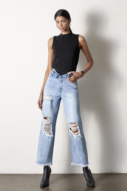 FLIP STRAIGHT JEANS - Body By J'ne