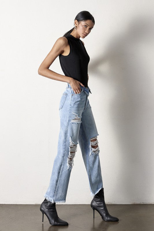 FLIP STRAIGHT JEANS - Body By J'ne