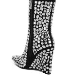 Trend Titan Diamante Slim Wedge Heel Boots