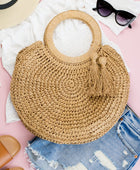 Straw Tassel O-Ring Tote