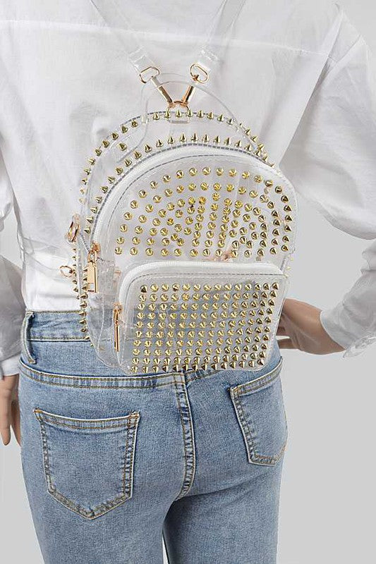 Clear Studded Iconic Backpack - Body By J'ne