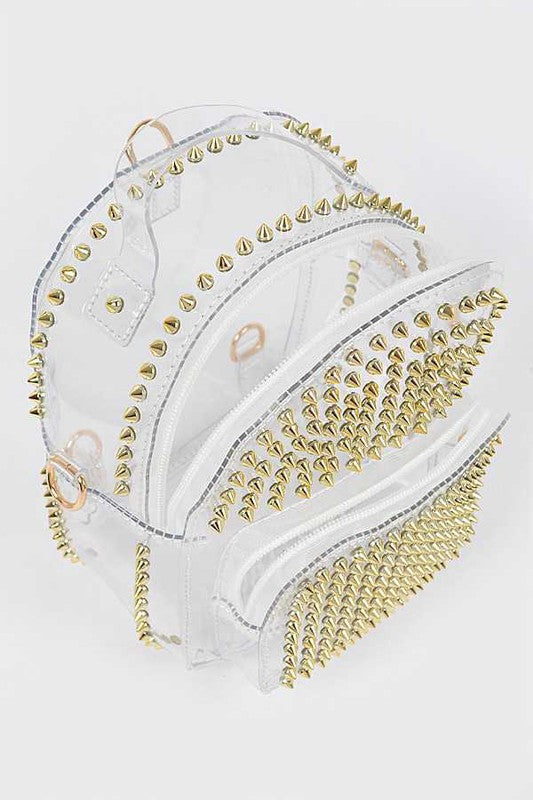 Clear Studded Iconic Backpack - Body By J'ne