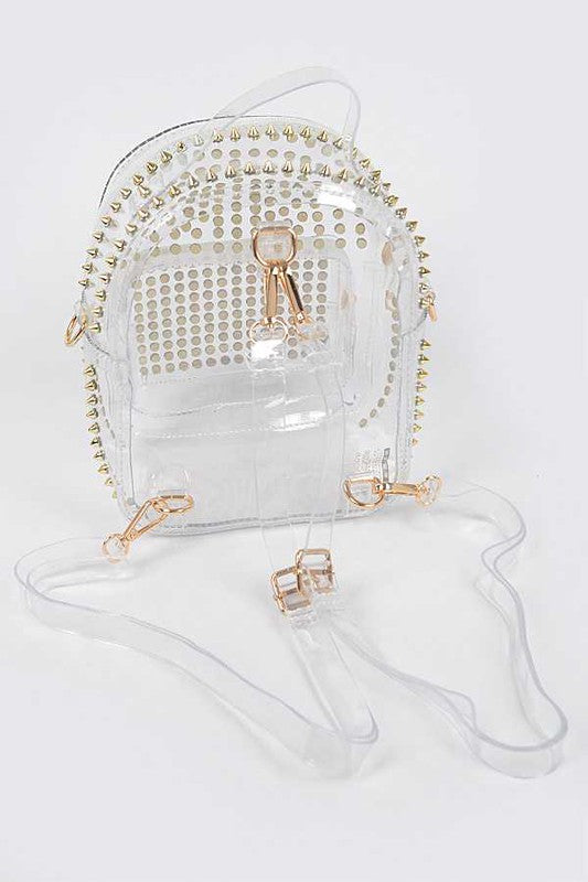 Clear Studded Iconic Backpack - Body By J'ne